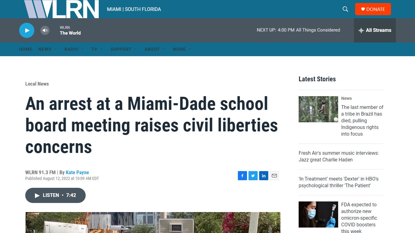 An arrest at a Miami-Dade school board meeting raises civil liberties ...